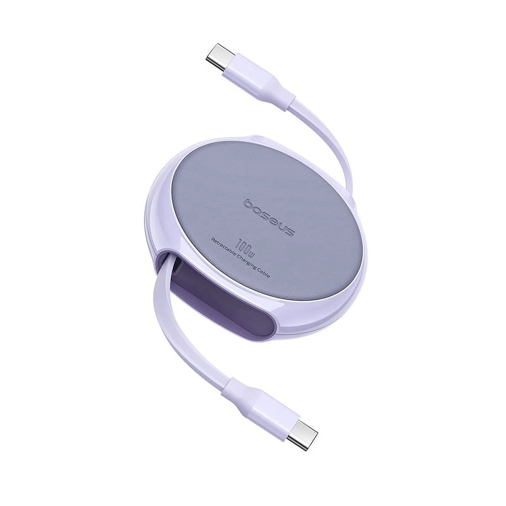 Baseus - Data Cable Pathfinder Series (P10368400511-00) - Type-C to Type-C, 100W, 1m, Retractable - Nebula Purple