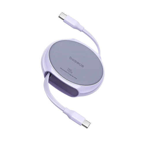 Baseus - Data Cable Pathfinder Series (P10368400511-00) - Type-C to Type-C, 100W, 1m, Retractable - Nebula Purple