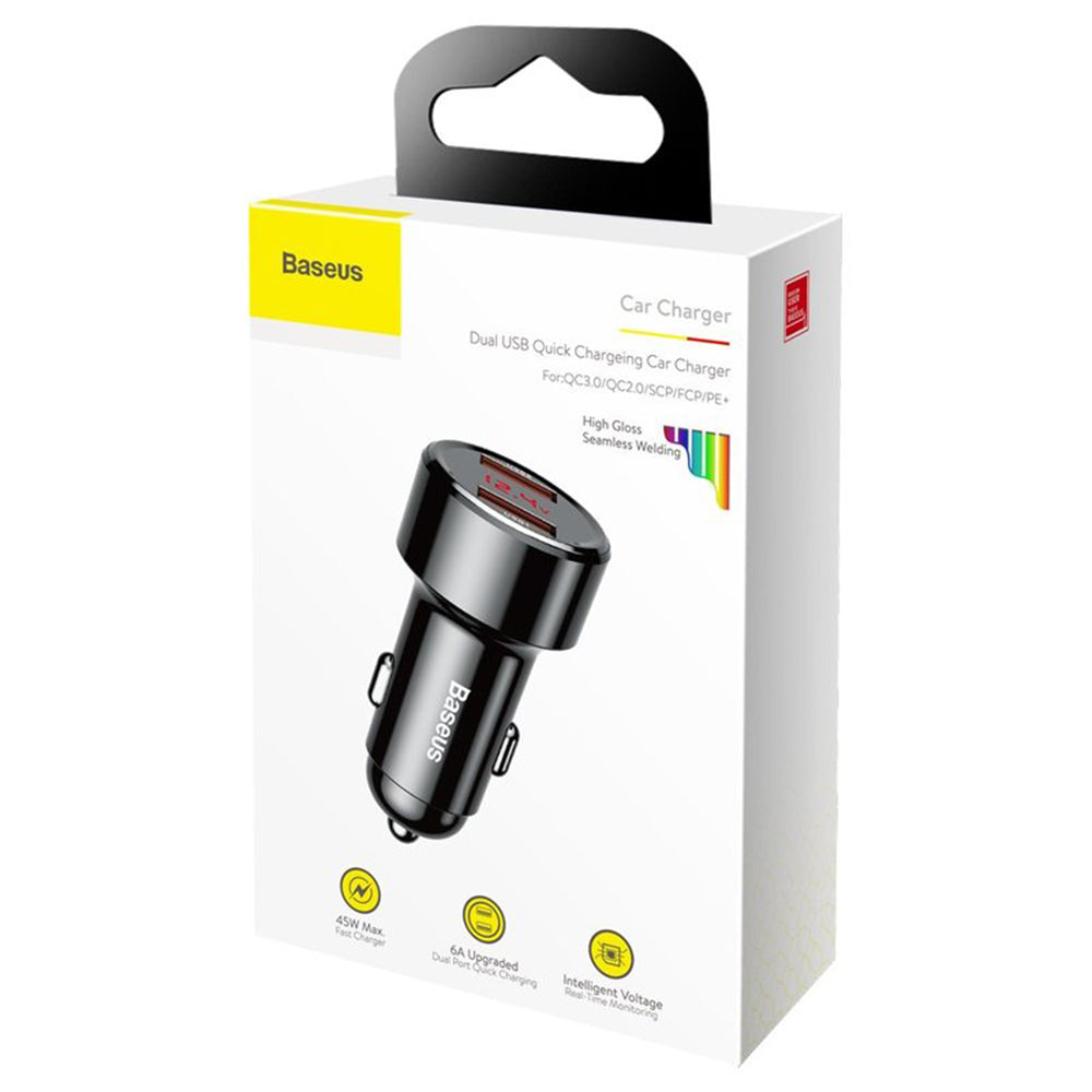 Baseus - Car Charger Magic Series (CCMLC20A-01) - Fast Charging, 45W, 2x USB - Black