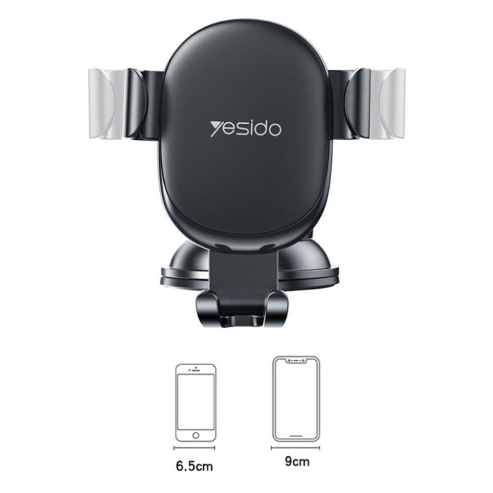 Yesido - Car Holder (C120) - Gravity Grip, Extendable Arm for Dashboard, Windshield - Black