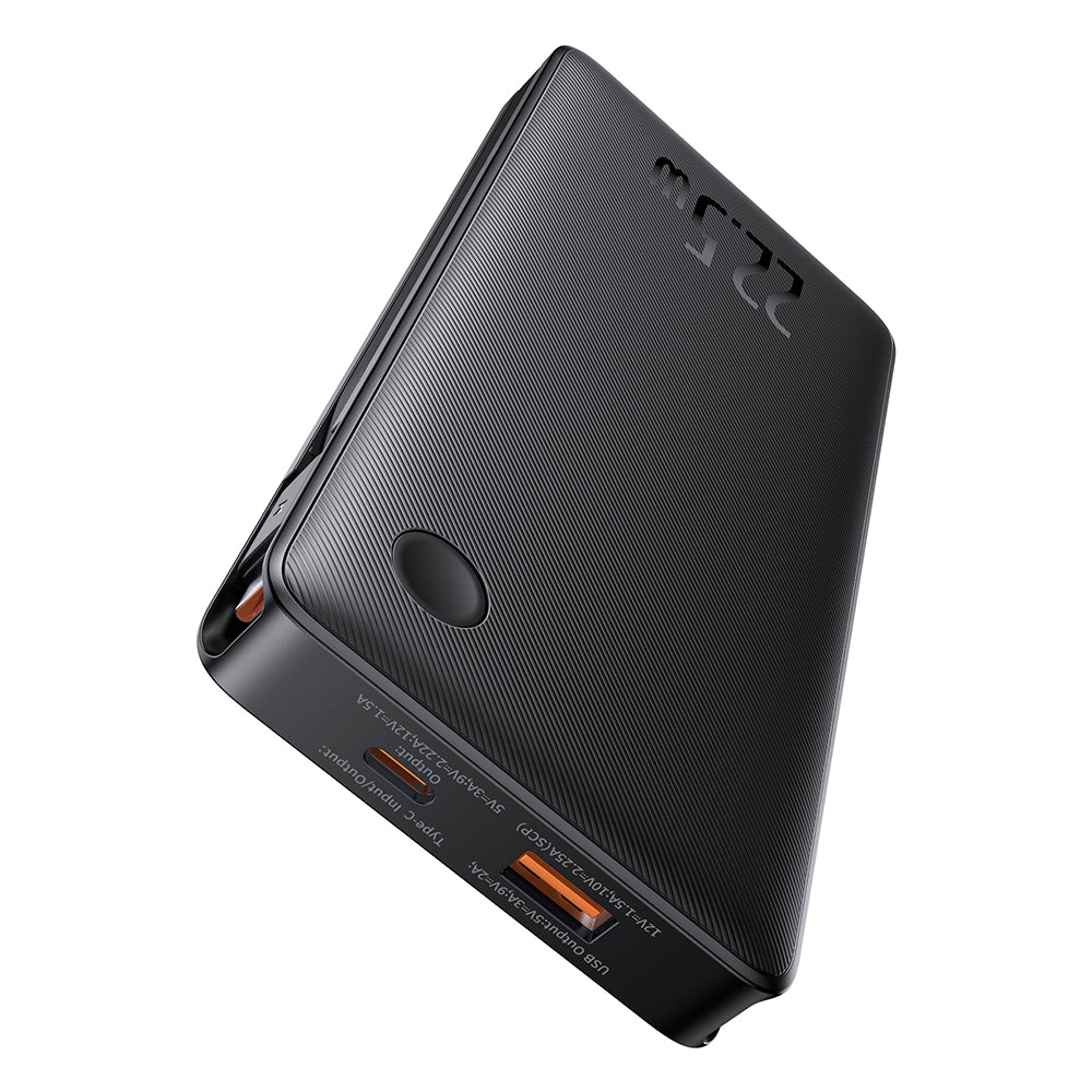 Baseus - Power Bank Airpow Air Lite (P10067501123-00) - USB, Type-C, Dual Cable USB-C, Lightning, 22.5W, 10000mAh - Blac