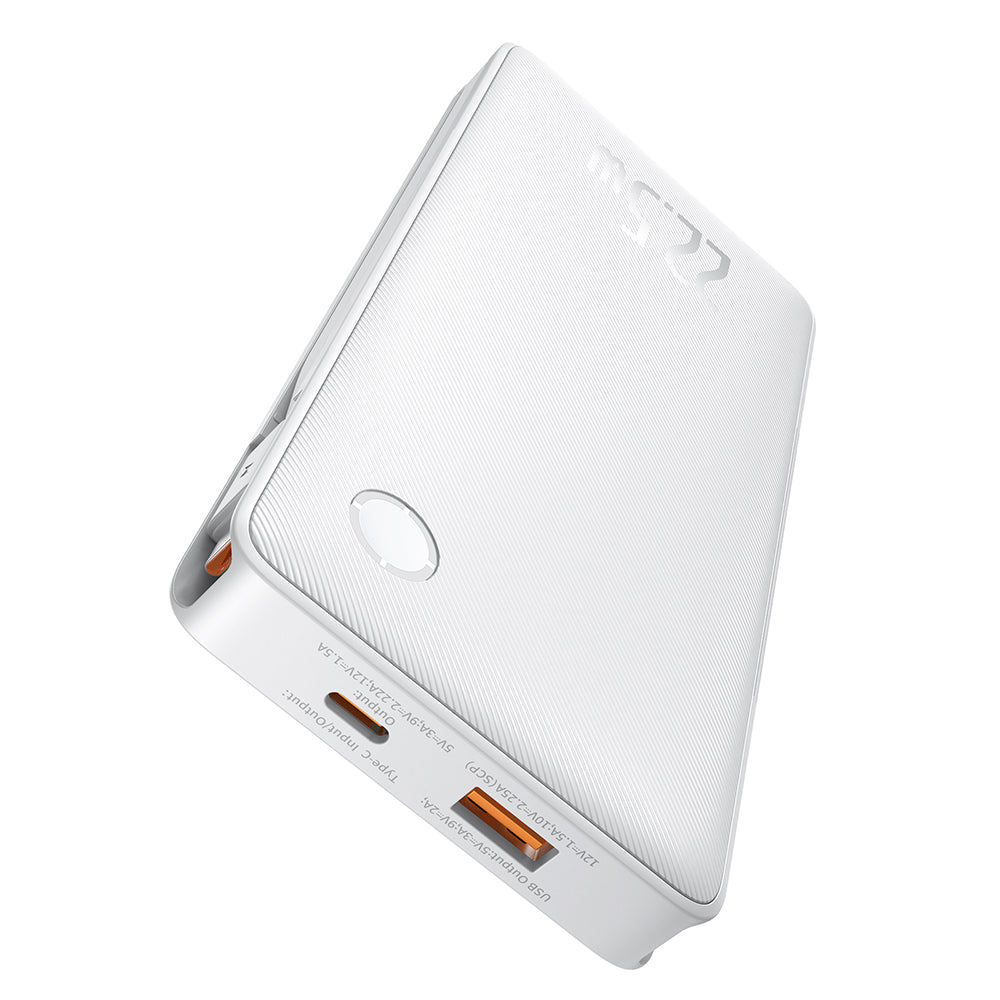 Baseus - Power Bank Airpow Air Lite (P10067501213-00) - USB, Type-C, Dual Cable USB-C, Lightning, 22.5W, 10000mAh - Whit