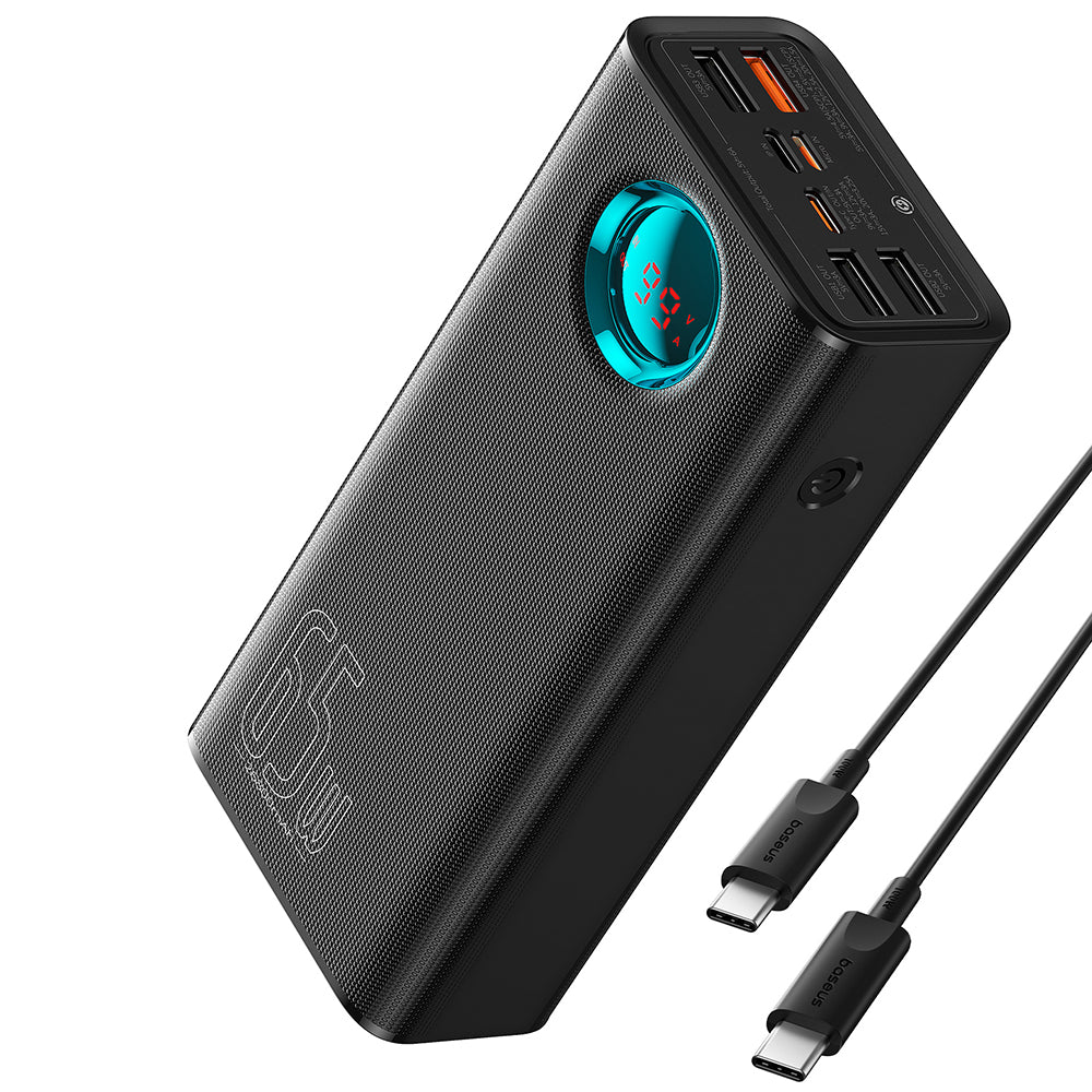 Baseus - Power Bank (P10022402113-00) - 4x USB, Type-C, Lighting, Micro-USB, Fast Charge, 65W, 26800mAh, Cable USB-C - B