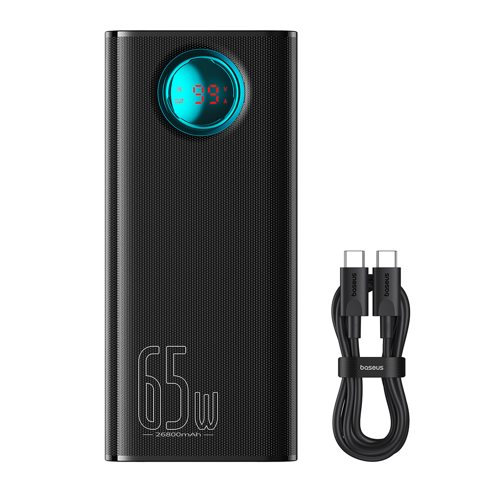 Baseus - Power Bank (P10022402113-00) - 4x USB, Type-C, Lighting, Micro-USB, Fast Charge, 65W, 26800mAh, Cable USB-C - B