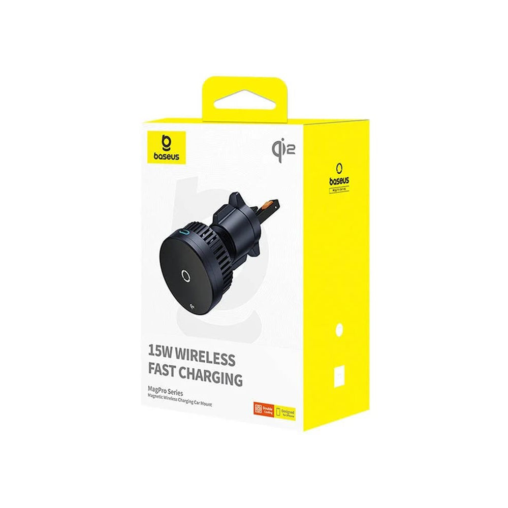Baseus - Car Holder MagPro Series (C40164100121-01) - for Air Vent, Wireless Charging, Qi2.0, 15W - Cosmic Black