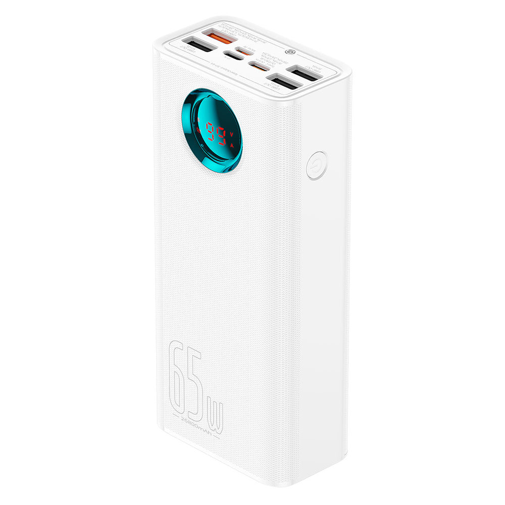 Baseus - Power Bank (P10022402223-00) - 4x USB, Type-C, Lighting, Micro-USB, Fast Charge, 65W, 26800mAh, Cable USB-C - W