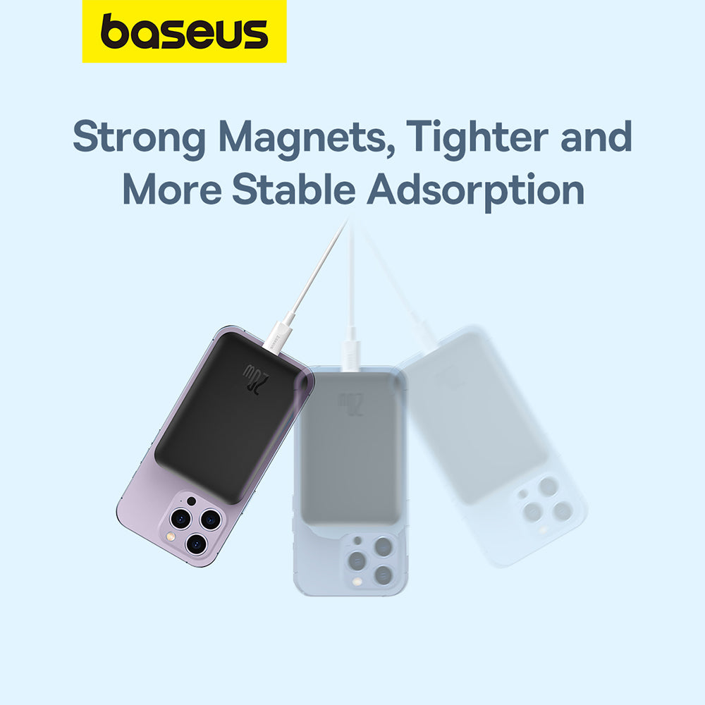 Baseus - Power Bank Mini Air (P10059002113-00) - Type-C, MagSafe Charging, 20W, 6000mAh, with Cable Type-C, 30cm - Black