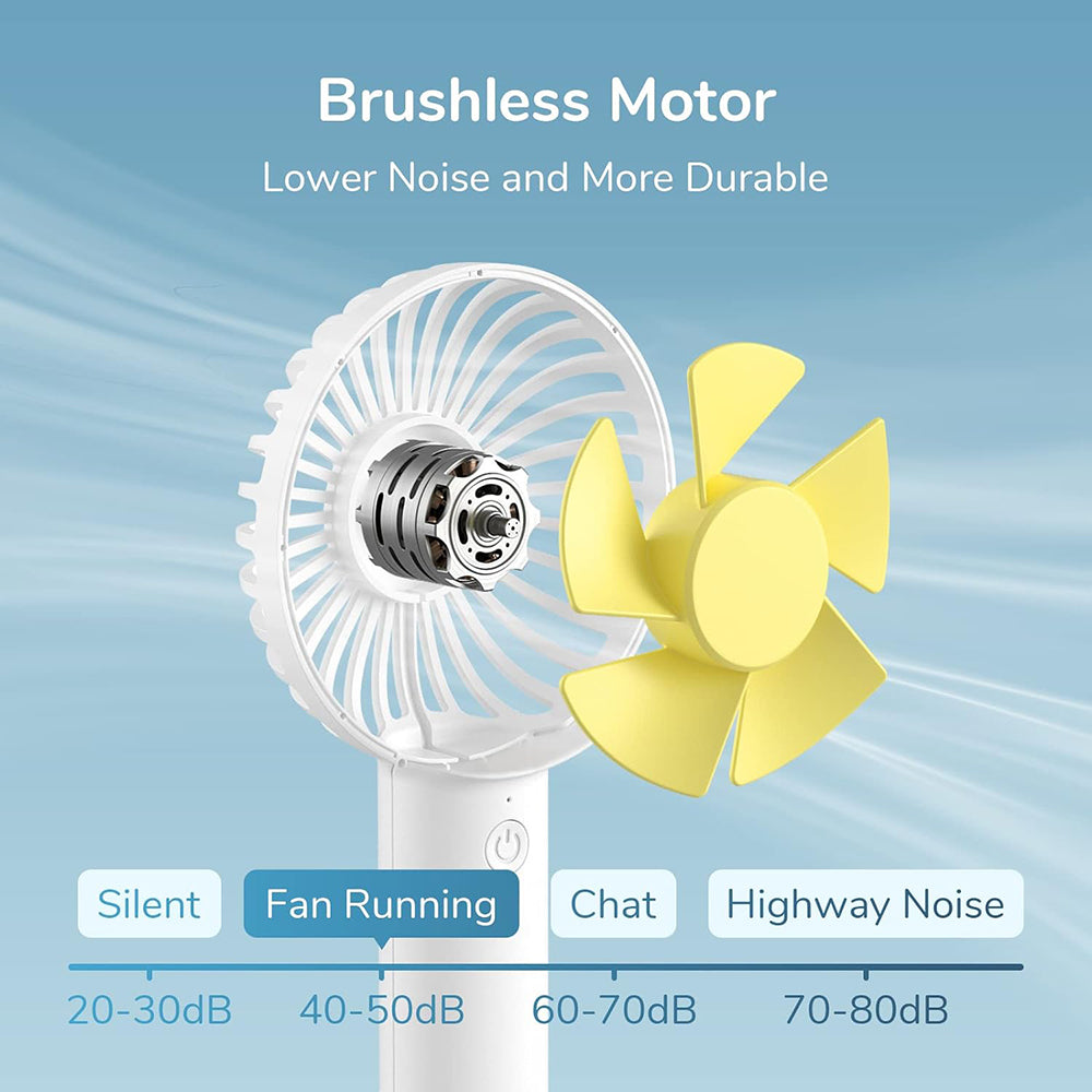 JisuLife - Premium Handheld Fan Life1 Plus (FA21) - Portable, Type-C, 3 Speeds, 2000mAh - Pink