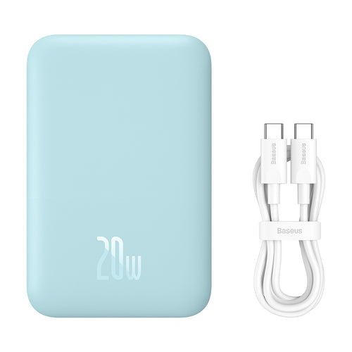 Baseus - Power Bank Mini Air (P10059002313-00) - Type-C, MagSafe Charging, 20W, 6000mAh, with Cable Type-C, 30cm - Blue
