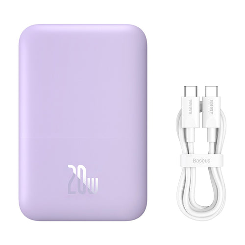 Baseus - Power Bank Mini Air (P10059002513-00) - Type-C, MagSafe Charging, 20W, 6000mAh, with Cable Type-C, 30cm - Purpl