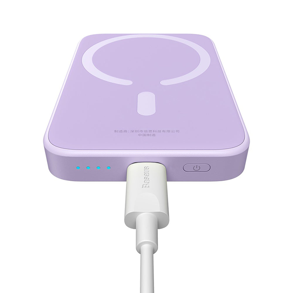 Baseus - Power Bank Mini Air (P10059002513-00) - Type-C, MagSafe Charging, 20W, 6000mAh, with Cable Type-C, 30cm - Purpl