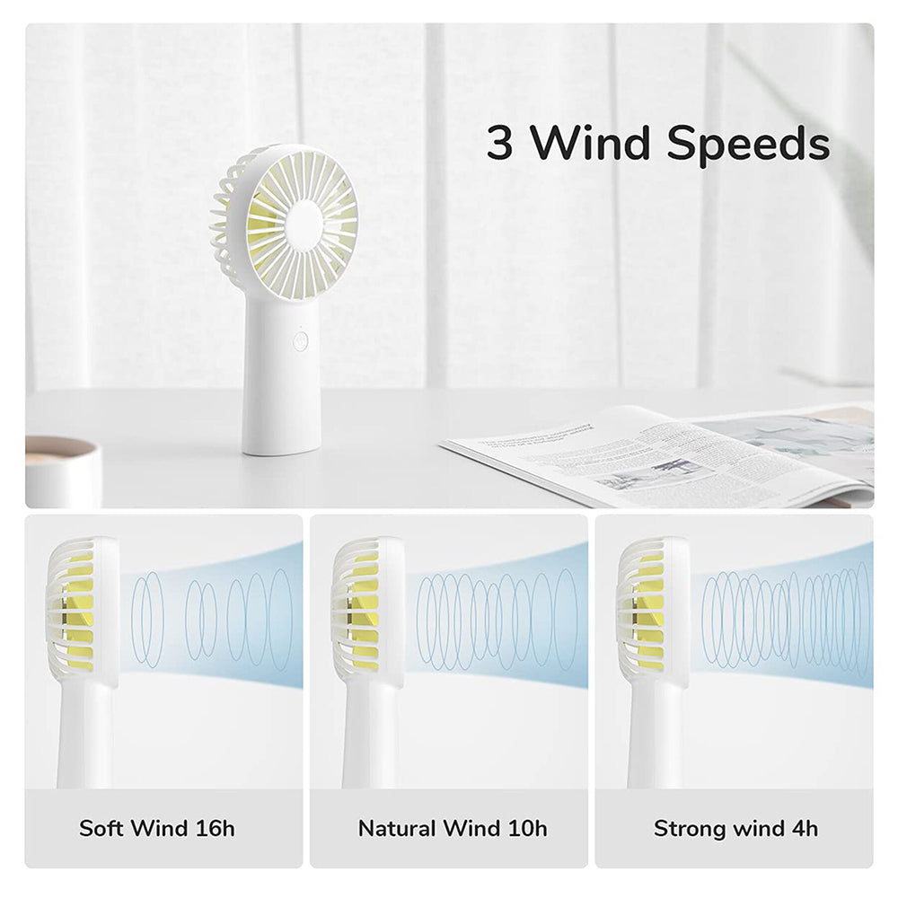 JisuLife - Premium Mini Hand Fan Life3 (F2B) - Portable, Ultra-Silent, Type-C, 3 Speeds, 4000mAh - Pink
