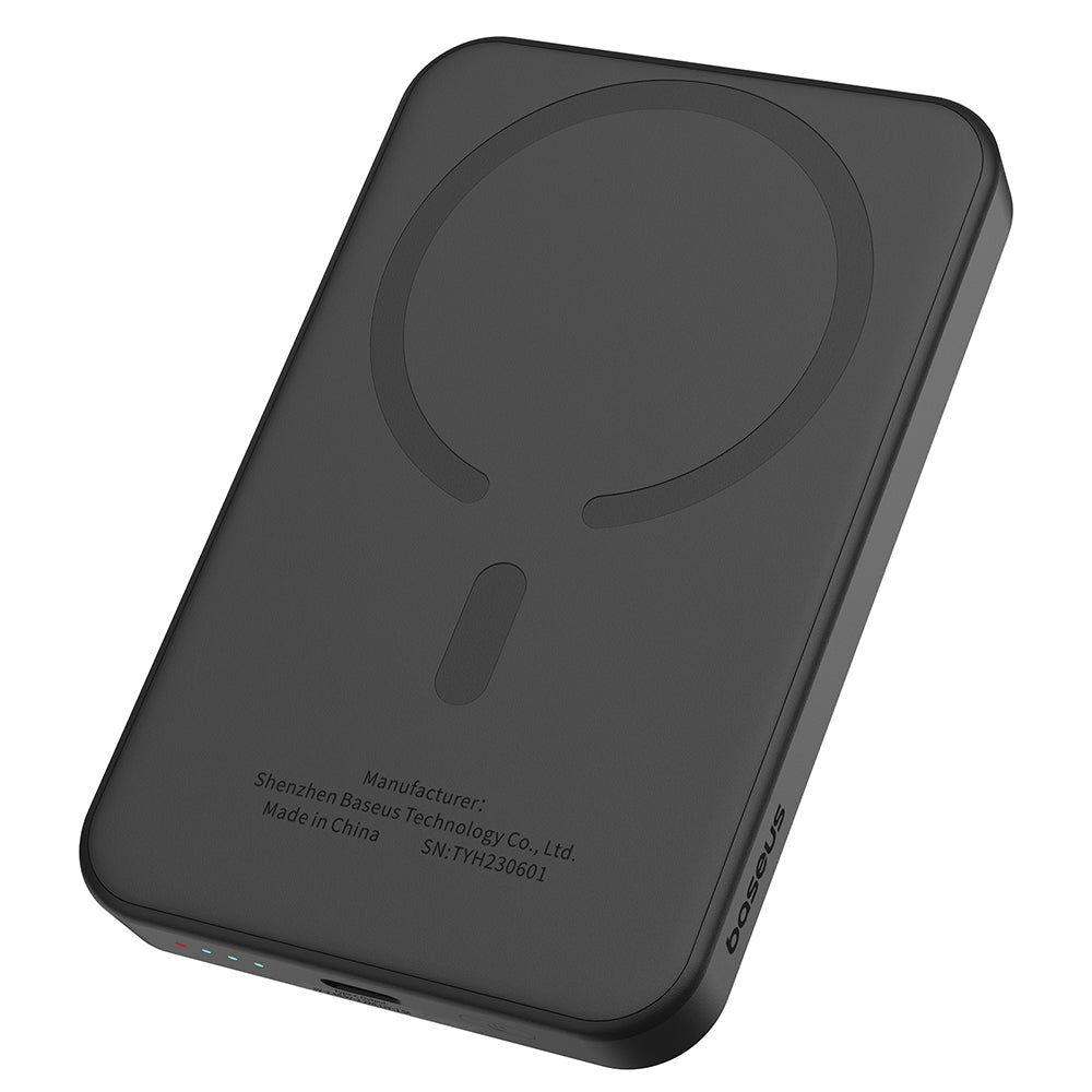 Baseus - Power Bank Mini (P10022107113-00) - Type-C, MagSafe Charging, 20W, 5000mAh, with Cable Type-C, 30cm - Black