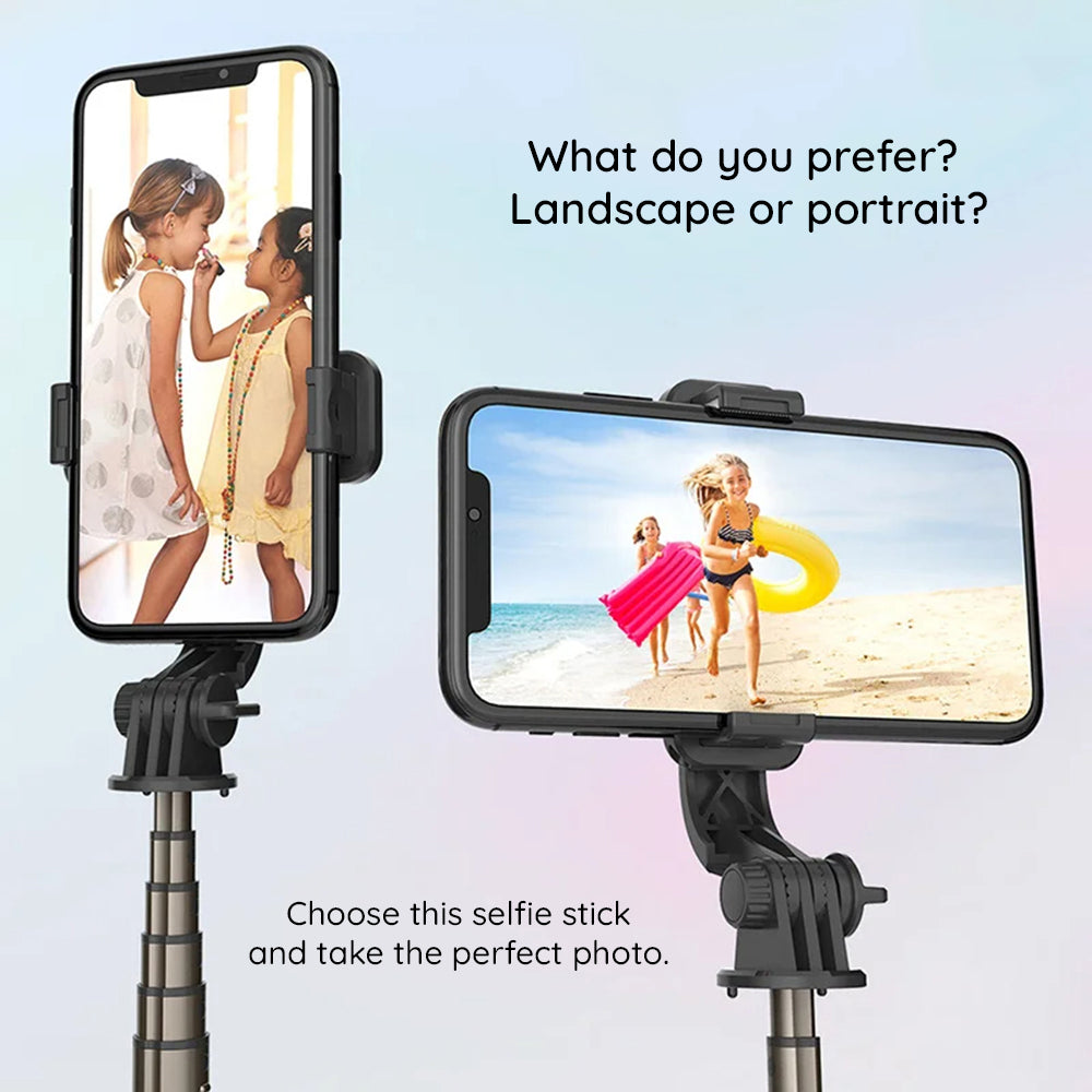 Techsuit - Mini Selfie Stick (L10) - Stable Tripod with Bluetooth Remote Control, 360 Rotation, Aluminium Alloy, 68cm - 