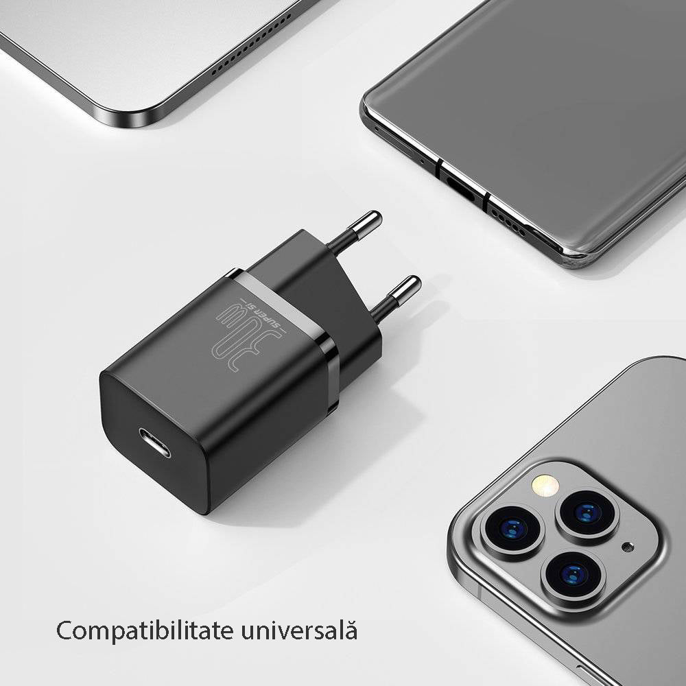 Baseus - Wall Charger Super Si (CCSUP-J01) - Type-C, Fast Charge, 30W - Black
