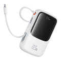 Baseus - Power Bank Qpow Pro+ (P10067101213-00) - Lightning, 2x Type-C, USB, 22.5W, 10000mAh, Cable Type-C - White