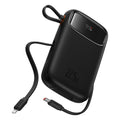 Baseus - Power Bank Qpow Pro+ (P10055003113-00) - Lightning, 2x Type-C, USB, 22.5W, 10000mAh, Cable Type-C, 30cm - Black