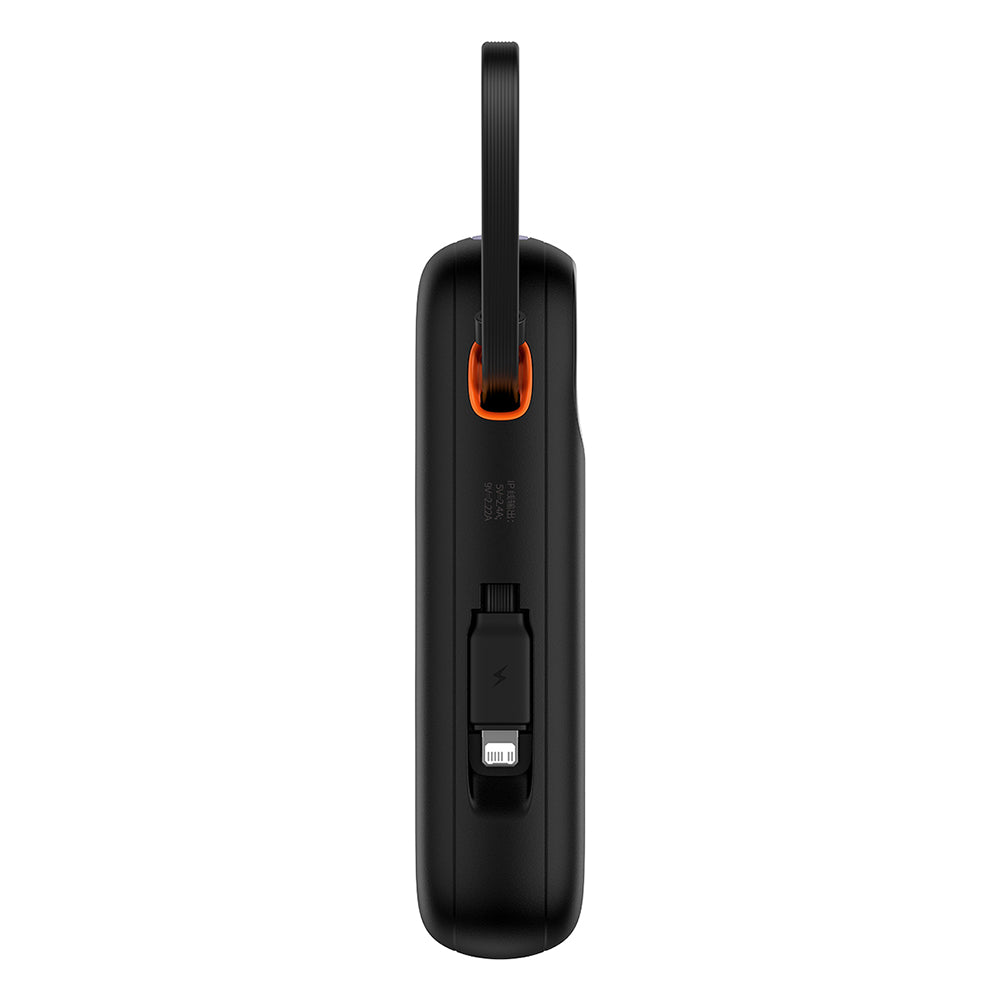 Baseus - Power Bank Qpow Pro+ (P10055003113-00) - Lightning, 2x Type-C, USB, 22.5W, 10000mAh, Cable Type-C, 30cm - Black