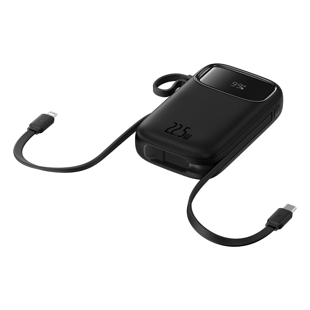 Baseus - Power Bank Qpow Pro+ (P10055002113-00) - Lightning, 2x Type-C, USB, 22.5W, 20000mAh, Cable Type-C, 30cm - Black