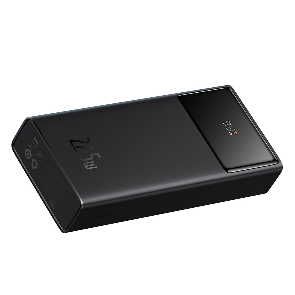 Baseus - Power Bank Star-Lord (PPXJ080001) - 2x USB, Type-C, Micro-USB, 22.5W, 20000mAh, Cable Type-C, 3A, 30cm - Black
