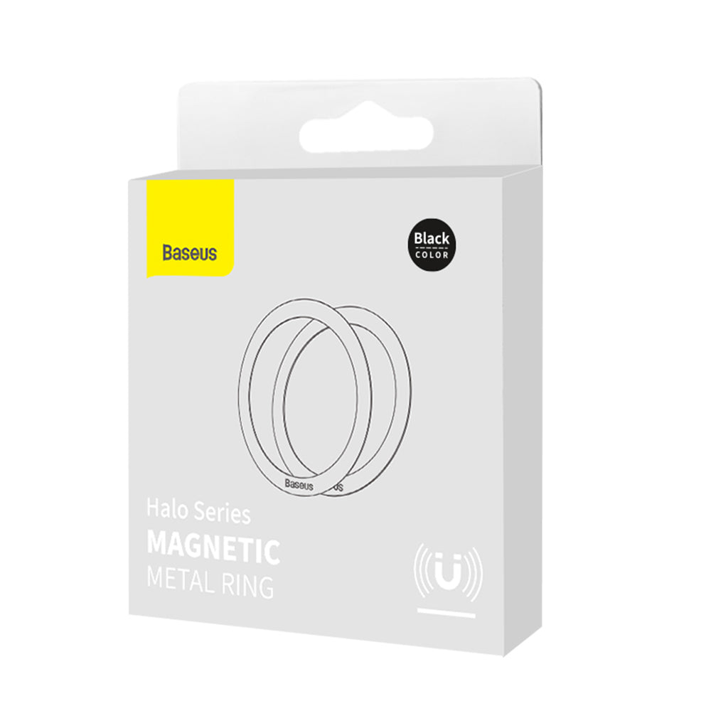 Baseus - (2 pack) Metal Ring Magnetic Series (PCCH000001) - Universal Phone Ring for Samsung, iPhone - Black