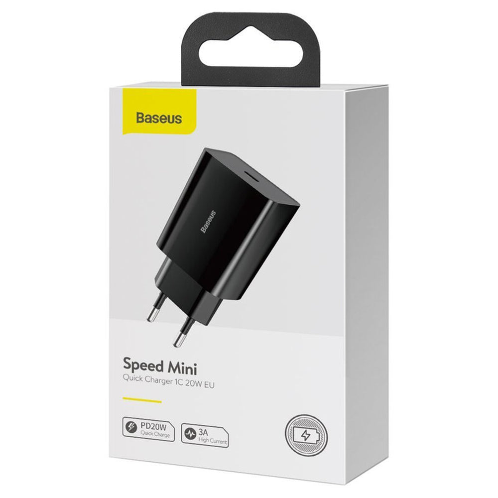 Baseus - Wall Charger Speed Mini (CCFS-SN01) - Quick Charger, Type-C, 20W - Black