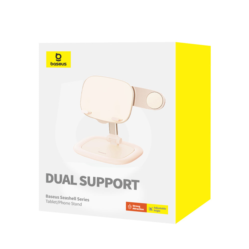 Baseus - Desk Holder Seashell (B10451501411-00) - for Tablets, Phones, MagSafe, Aluminum Alloy - Baby Pink