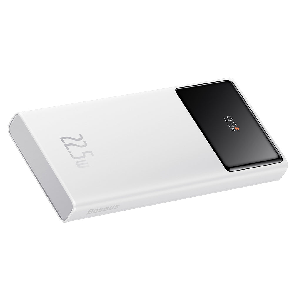 Baseus - Power Bank Star-Lord (PPXJ100002) - 2x USB, Type-C, Micro-USB, 22.5W, 10000mAh, Cable Type-C, 3A, 30cm - White