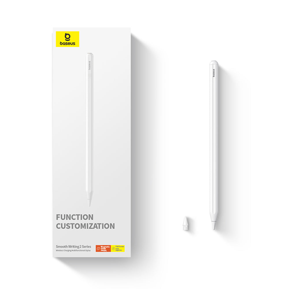 Baseus - Stylus Pen Smooth Writing 2 (P80015805211-00) - Active, Wireless Charging, Detachable Tip, 130mAh, for iPad - W