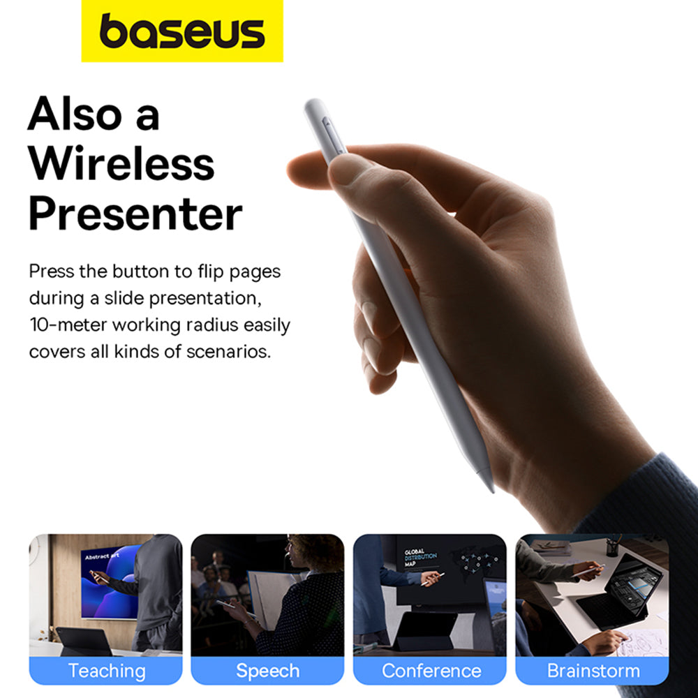 Baseus - Stylus Pen Smooth Writing 2 (P80015805211-00) - Active, Wireless Charging, Detachable Tip, 130mAh, for iPad - W