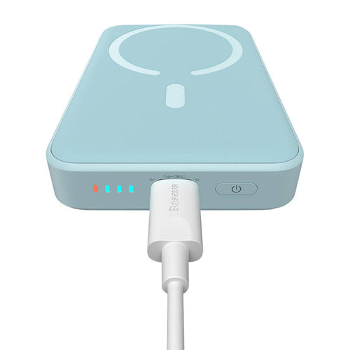 Baseus - Power Bank Magnetic Mini (PPCX110103) - USB-C, MagSafe, 10000mAh, 20W, with Cable Type-C, 3A, 30cm - Bleu