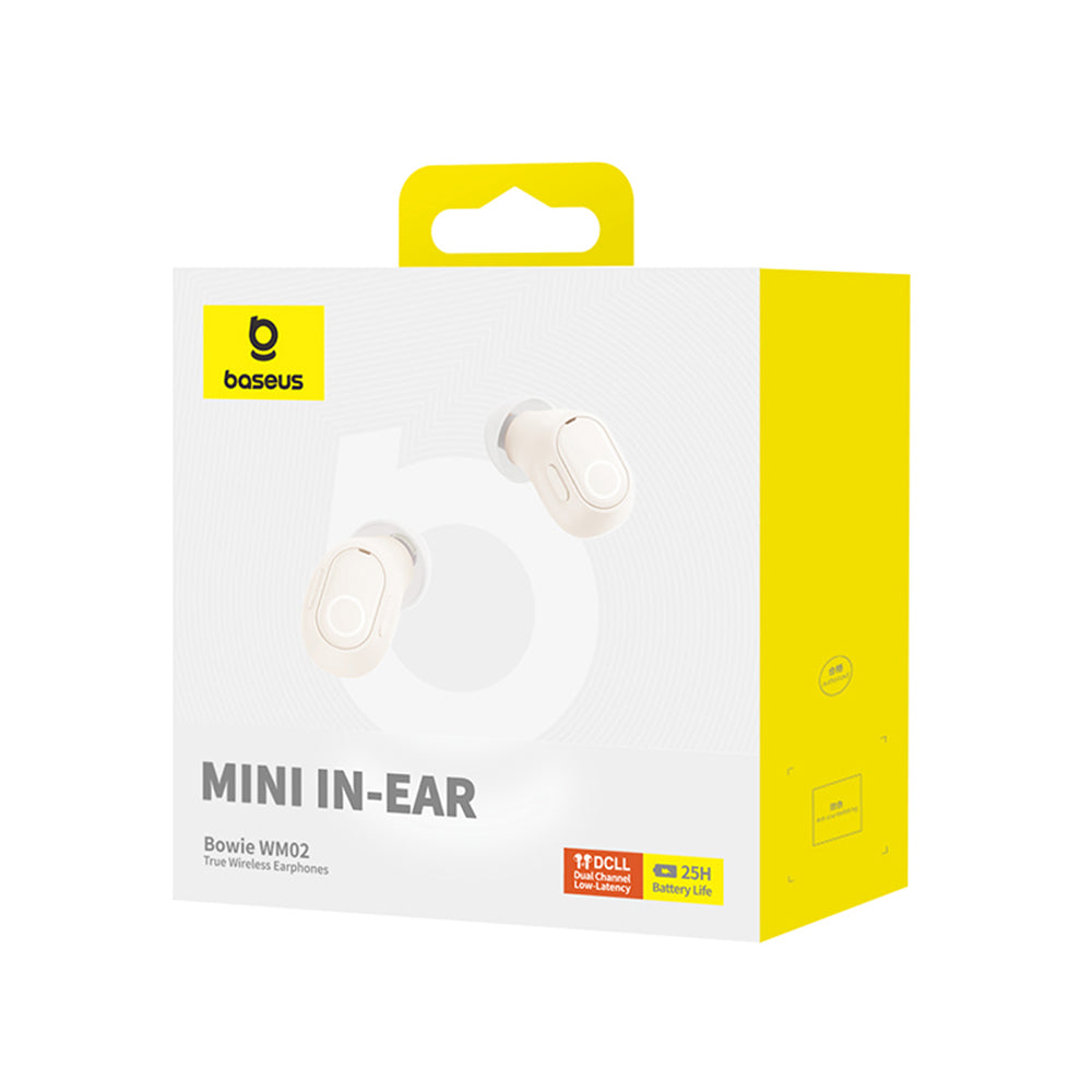 Baseus - Wireless Earbuds Bowie WM02 (NGTW370202) - Bluetooth 5.3, TWS, In-Ear, with Microphone - Creamy White