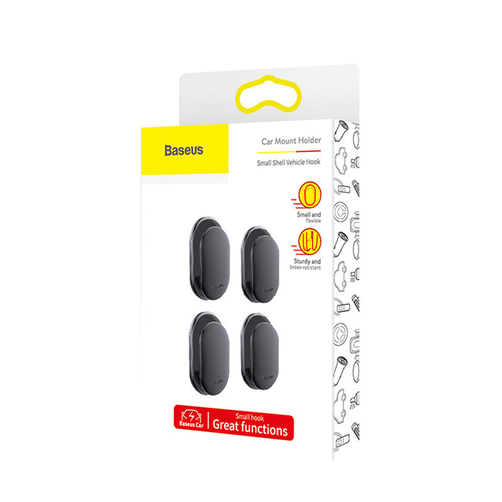 Baseus - (4 pack) Car Organizer Small Shell (ACGGBK-01) - for Saving Space, Multifunctional, Universal - Black