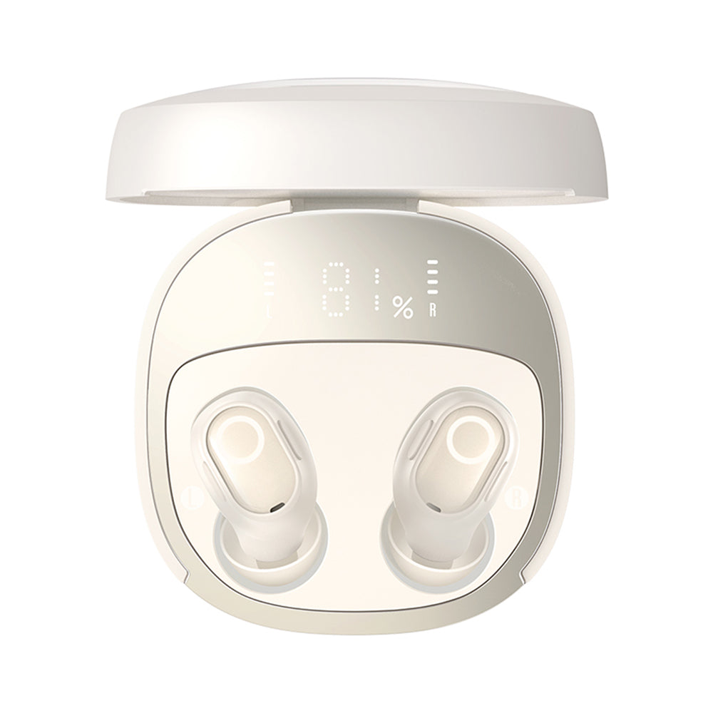Baseus - Wireless Earbuds WM02+ (NGTW370302) - True Wireless Stereo, Bluetooth V5.3, Smart Display - Creamy White