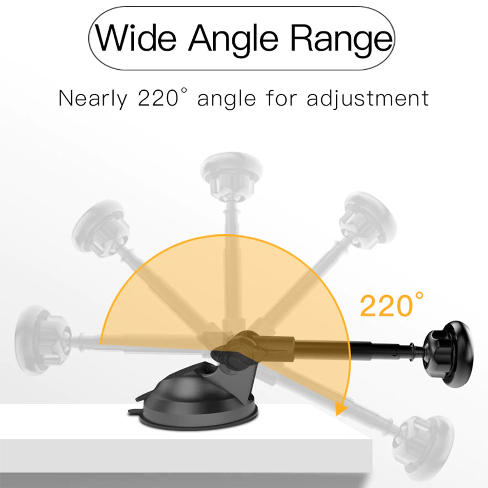 Yesido - Car Holder (C41) - Extendable Arm, 360° Rotation Angle, for Dashboard, Windshield - Black