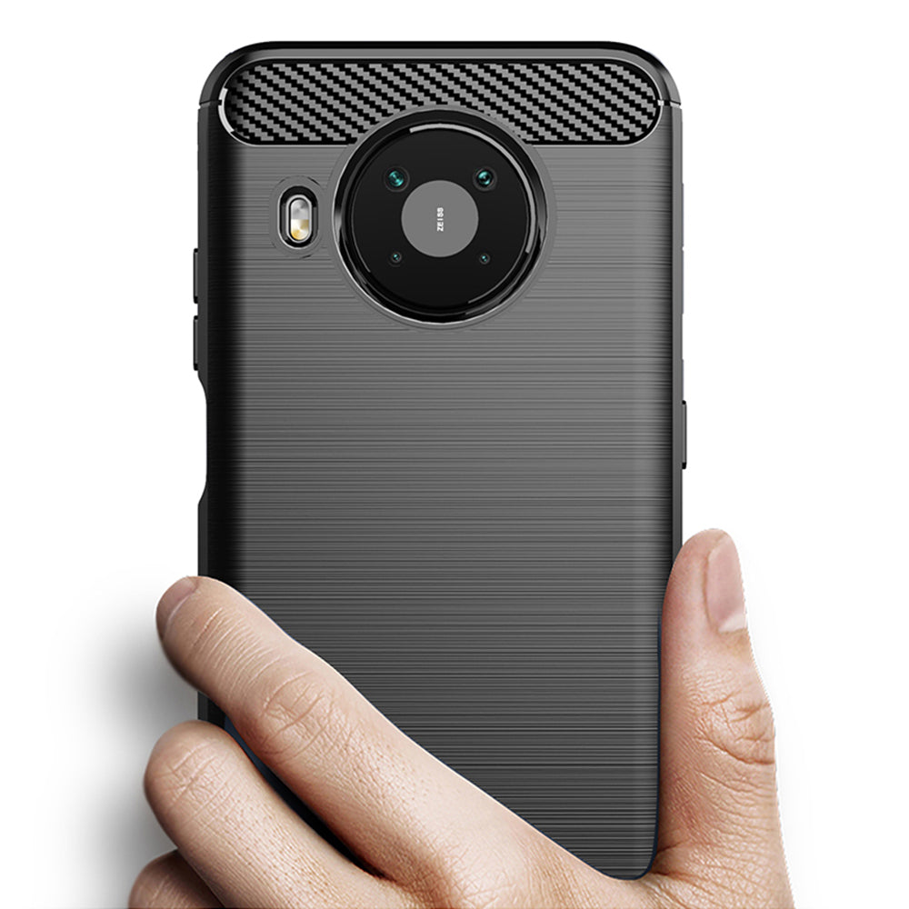 TechSuit Husa de protectie Techsuit Carbon Silicone compatibil cu Nokia X10 / X20, Negru – imagine 2