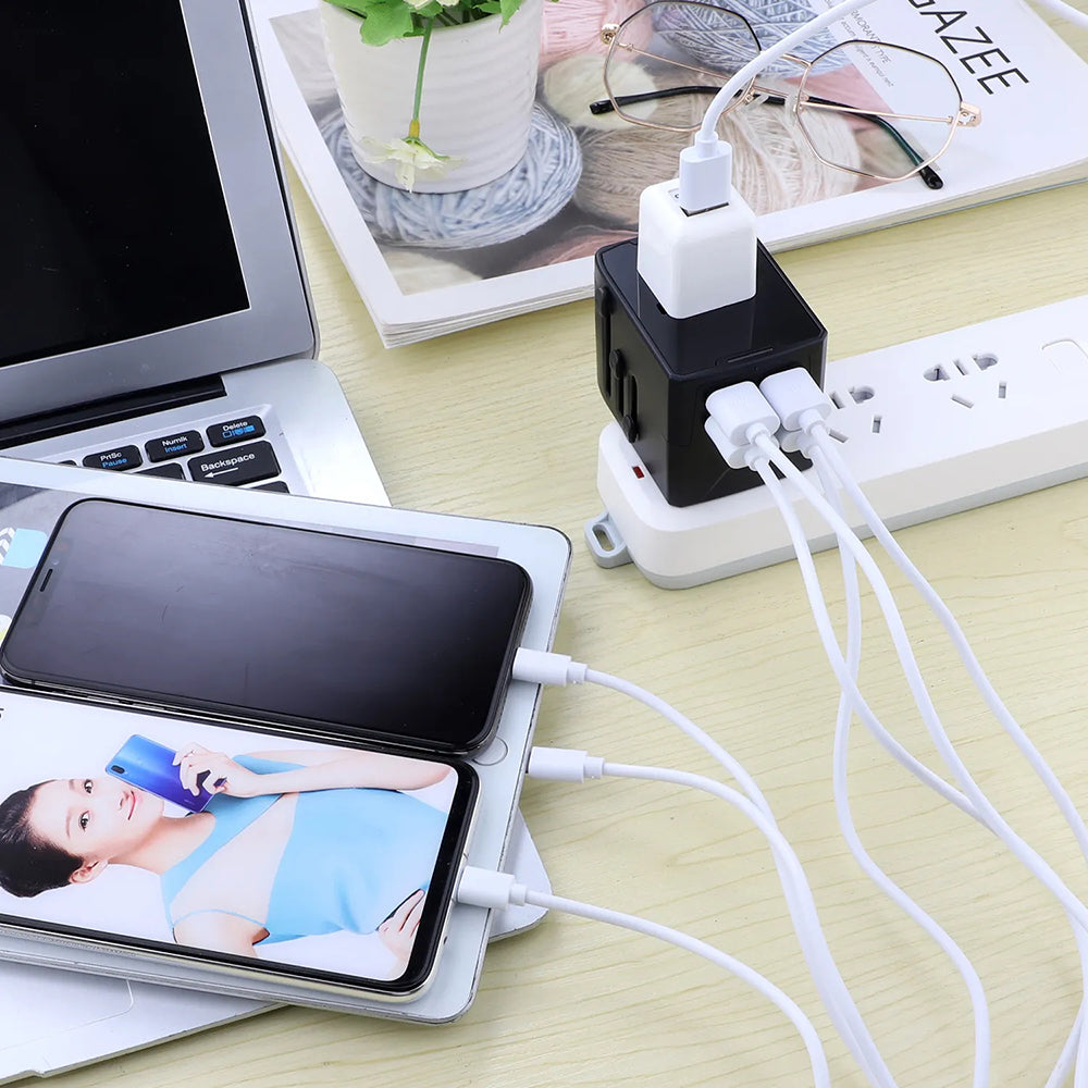 TechSuit Incarcator Techsuit Travel Adapter (HHT520), 3 x USB, Type-C, EU, UK, AUS, US, Negru – imagine 7