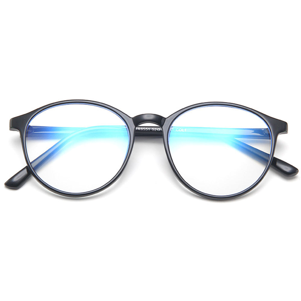 Techsuit - Anti-Blue Light Glasses Reflex TR90 (F8551-C2) - Round - Sand Black