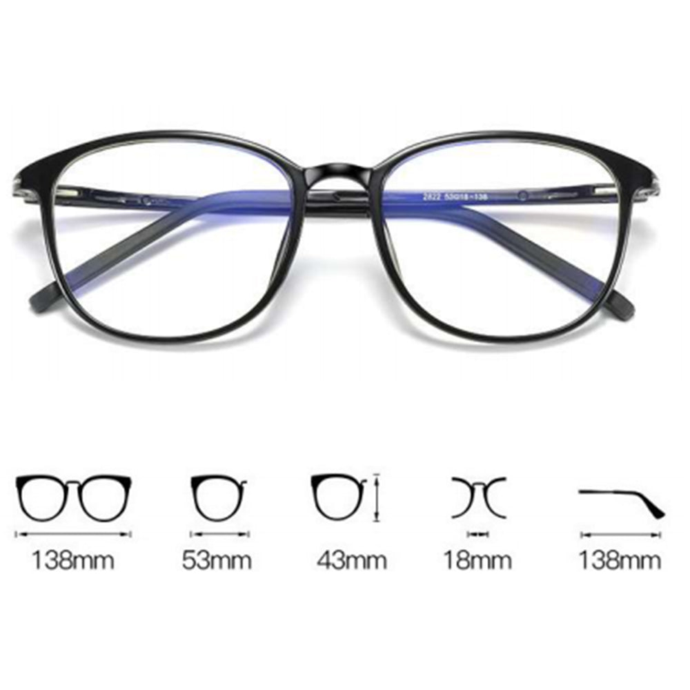 Techsuit - Anti-Blue Light Glasses Reflex PC (F2822) - Round - Sand Black