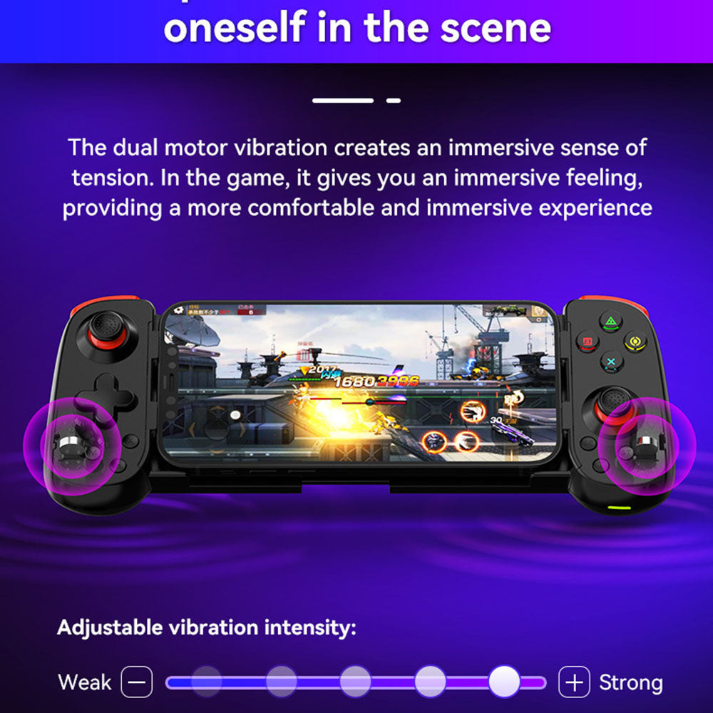 TechSuit Accesoriu gaming Techsuit Wireless Controller (D6 DP), for Phones, Bluetooth, 400mAh, Negru – imagine 5
