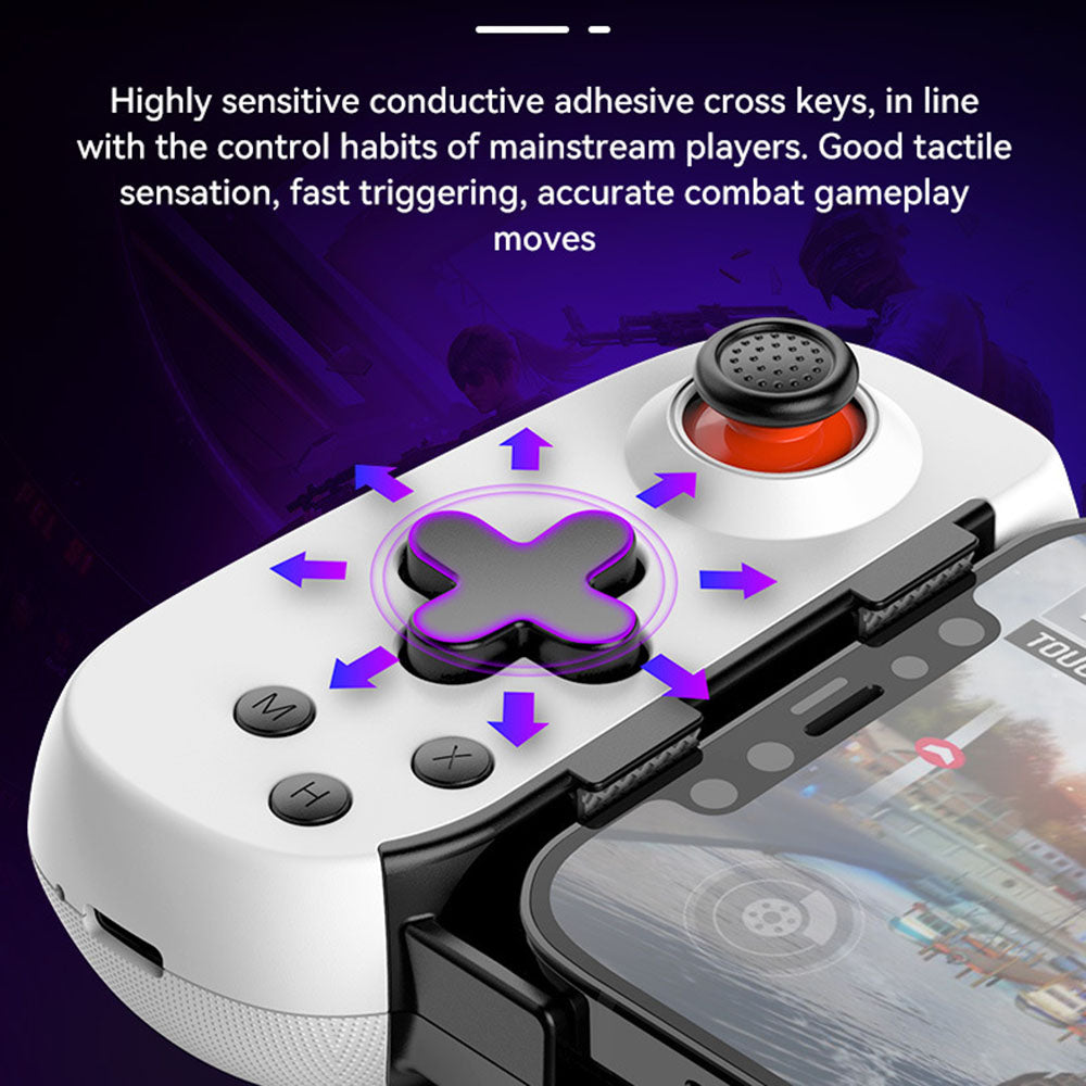 TechSuit Accesoriu gaming Techsuit Wireless Controller (D6 DP), for Phones, Bluetooth, 400mAh, Negru – imagine 3