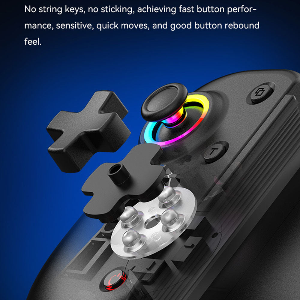 Techsuit - Wireless Controller (BSP-D8 Pro) - for Phones, Tablets (Android, iOS, PS4), Bluetooth, RGB Lights, 400mAh - B