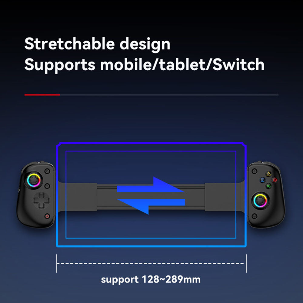 Techsuit - Wireless Controller (BSP-D8 Pro) - for Phones, Tablets (Android, iOS, PS4), Bluetooth, RGB Lights, 400mAh - W