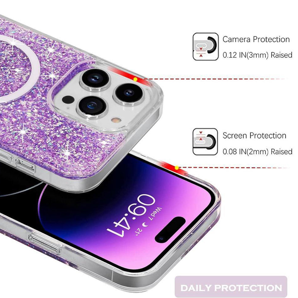 Techsuit - Sparkly Glitter MagSafe - iPhone 16 Pro Max - Purple