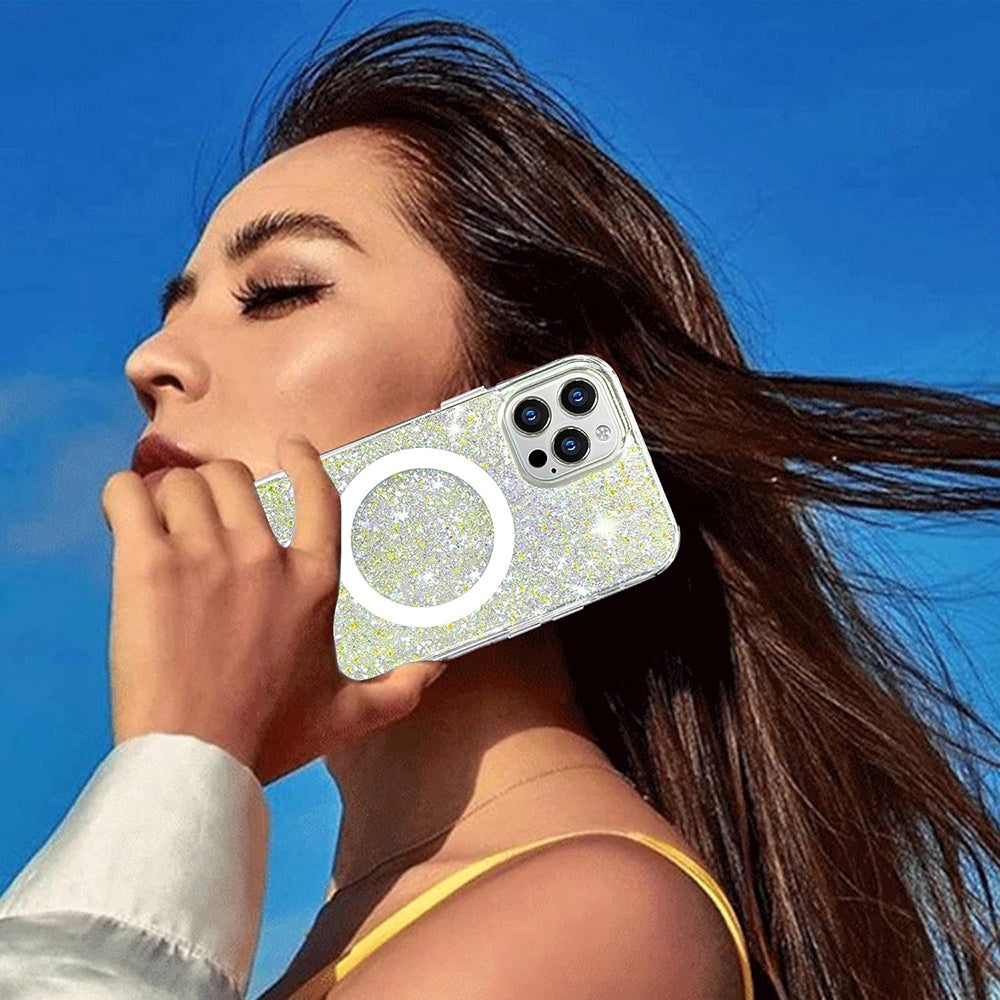 Techsuit - Sparkly Glitter MagSafe - iPhone 16 Pro - Purple