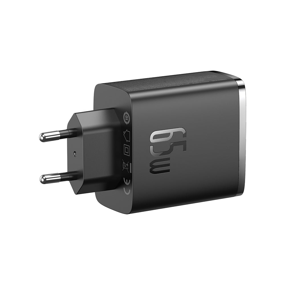 Incarcator Baseus (P10152301113-00), 2x Type-C + USB, 65W, Negru