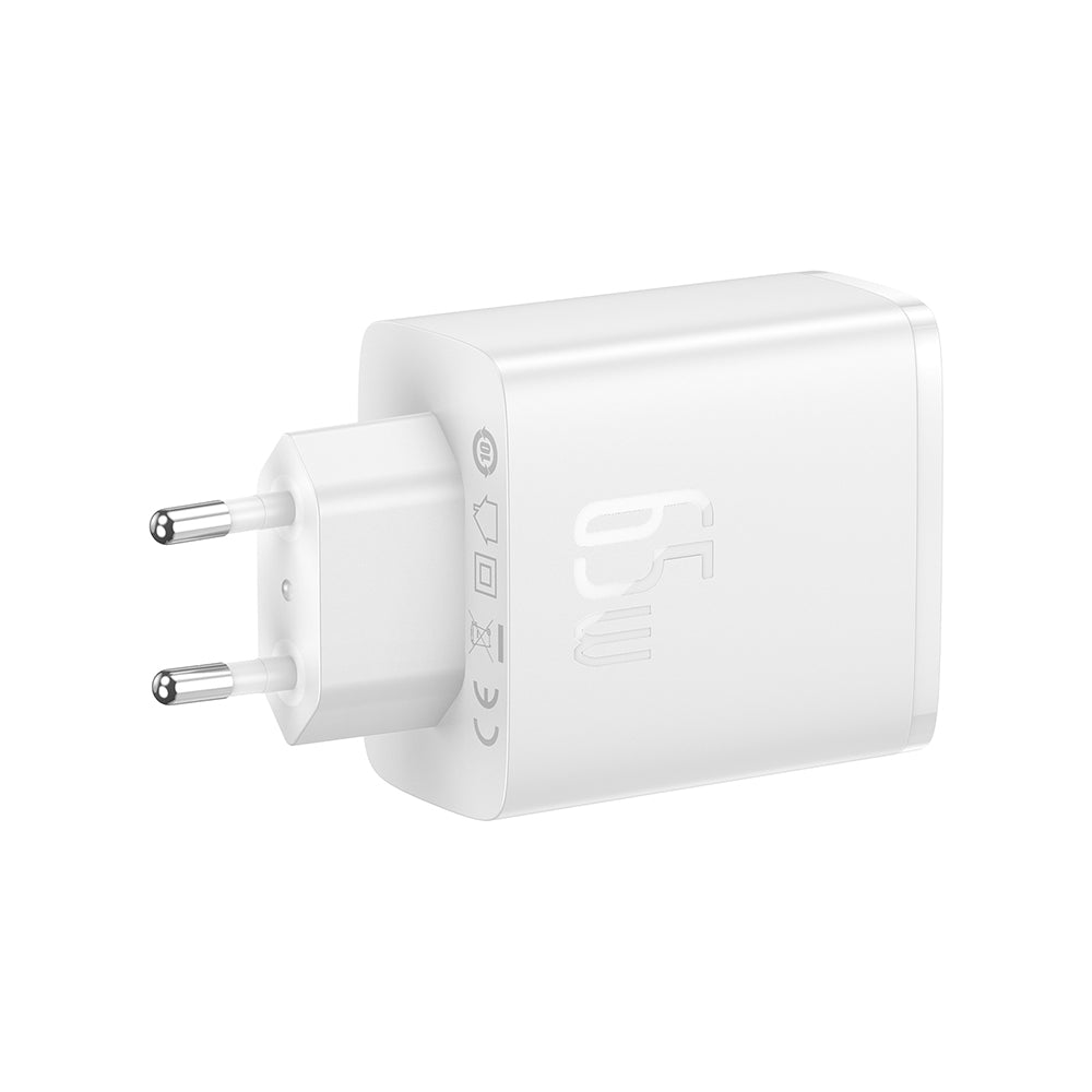 Incarcator Baseus (P10152301213-00), 2x Type-C + USB, 65W, Alb
