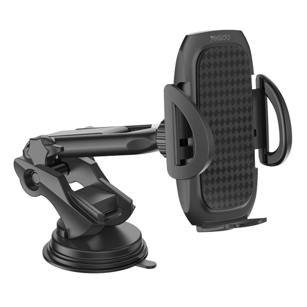 Yesido - Car Holder (C111) - Extendable Arm, 360° Rotation Angle, for Dashboard, Windshield - Black