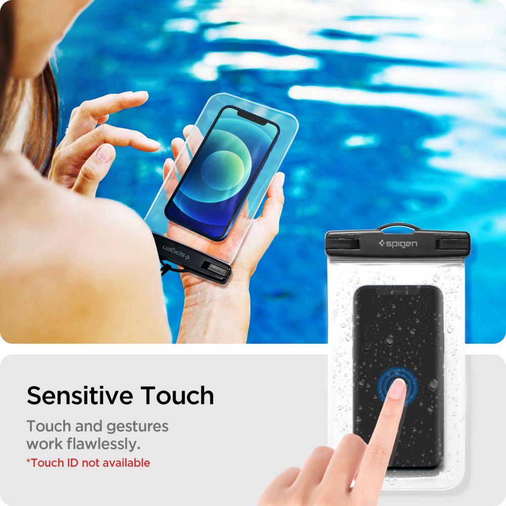 Spigen - (2 pack) Waterproof Case A601 (AMP03098) - IPX8, for Phone 3.5 - 7" - Clear