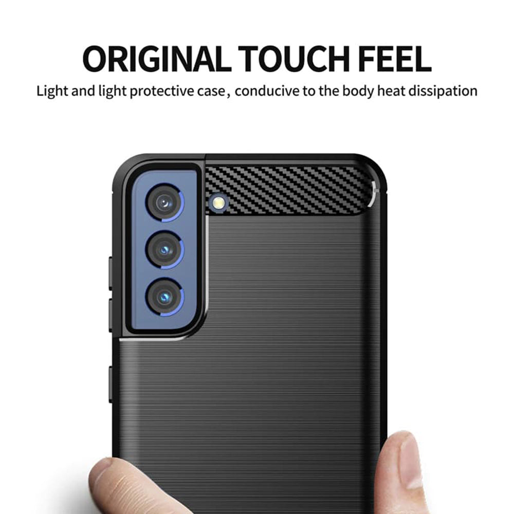 TechSuit Husa de protectie Techsuit Carbon Silicone compatibil cu Samsung Galaxy S21 FE, Negru – imagine 2